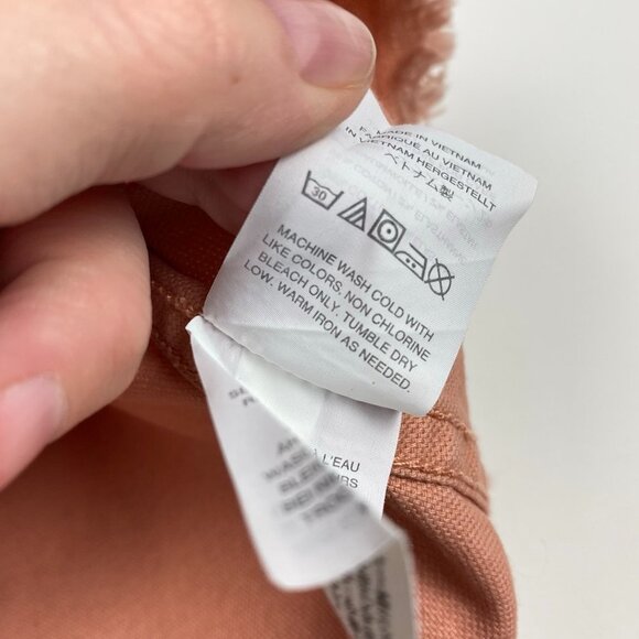 MADEWELL Peach Orange Denim Raw Edge Jean Mini Skirt Size 4 - Picture 6 of 7